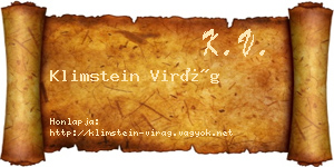 Klimstein Virág névjegykártya